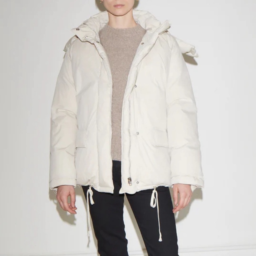 Helmut Lang Reversible Beige Puffer Jacket with Adjustable backpack straps